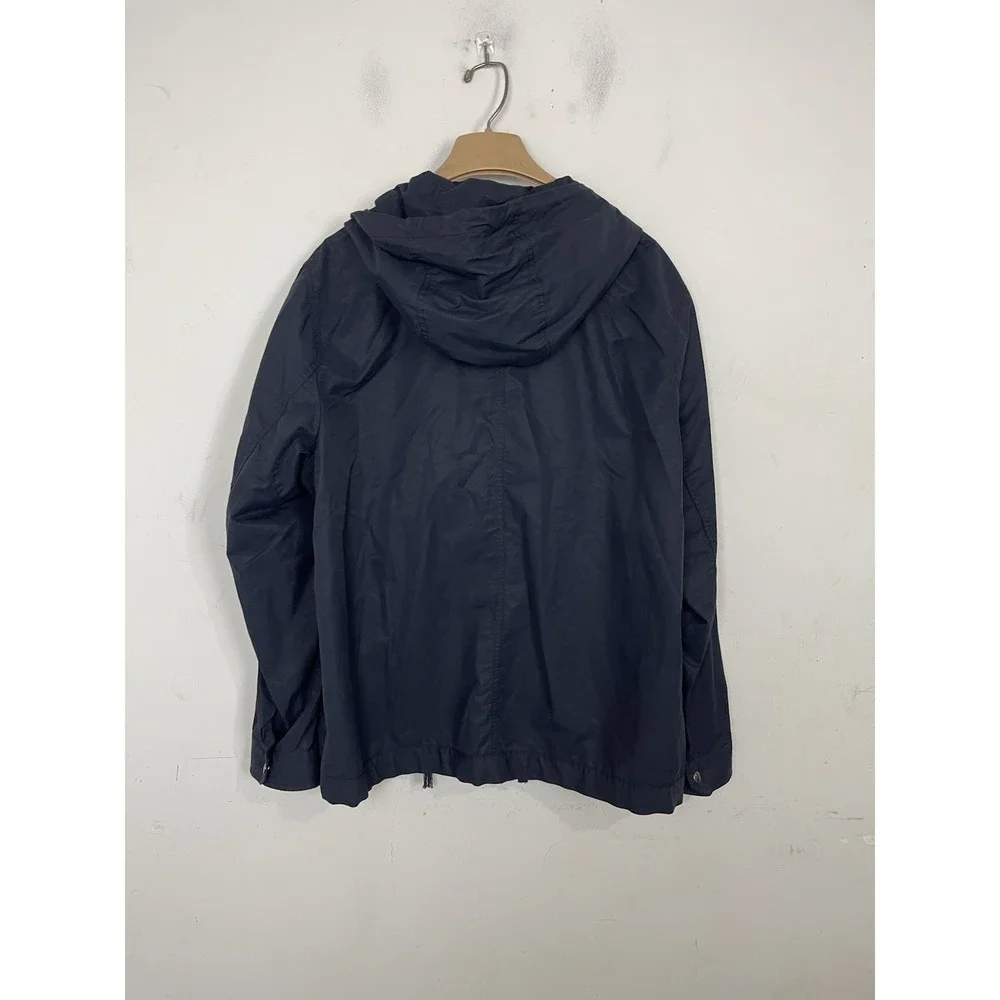 Banana Republic Mens Jacket Large Navy‎ Blue Utility Windbreaker Golf Full Zip